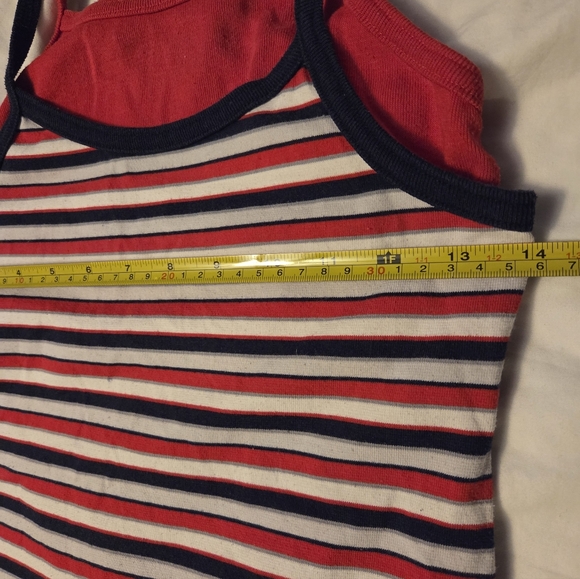 Basic Editions Girls Striped Tank Dress Size 12 Layered Top - Picture 4 of 6